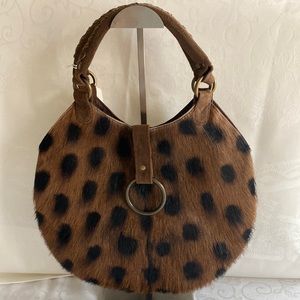 Bougainvillea leather pelt handbag